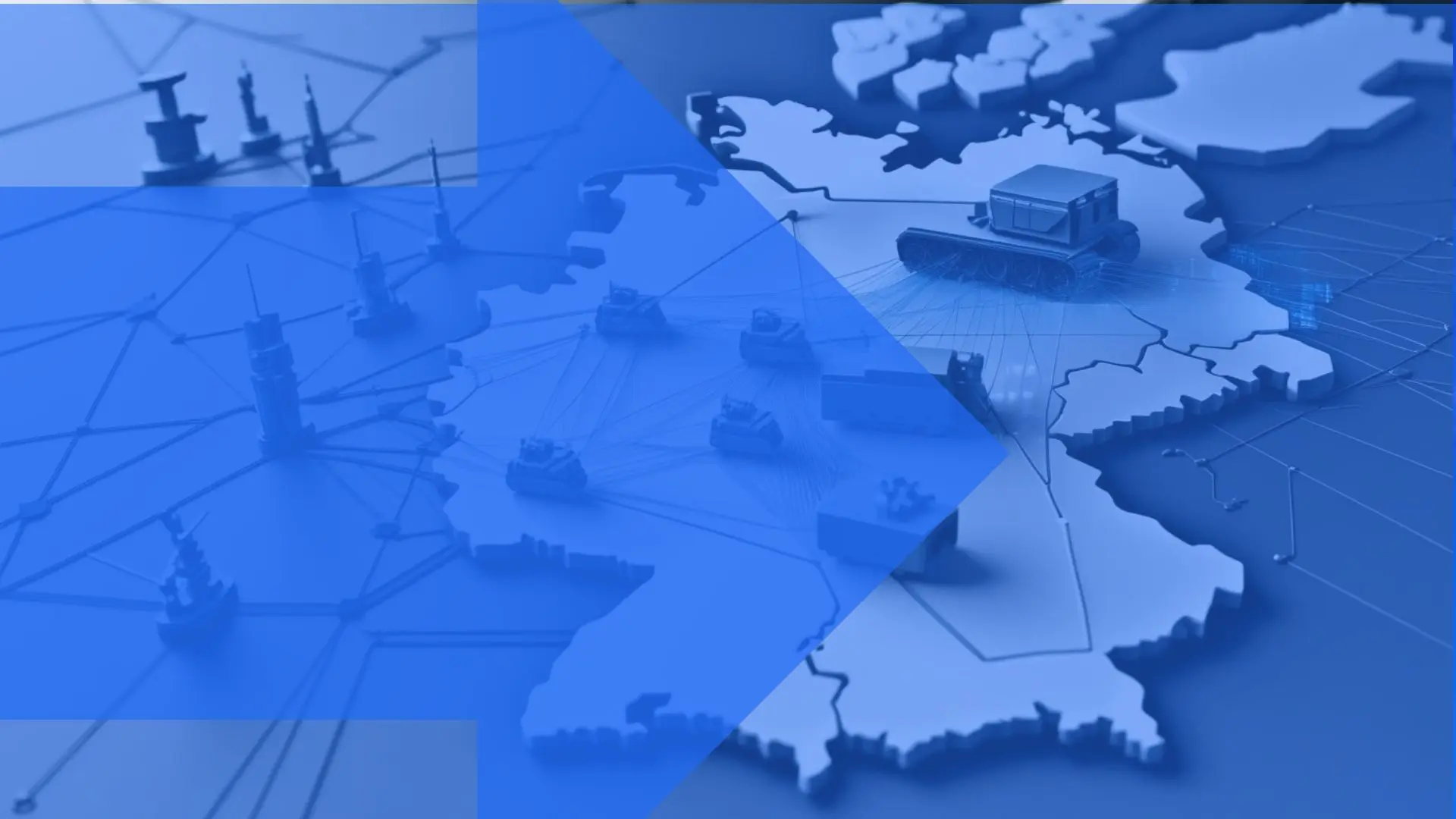 atreus_Unternehmen zwischen Krisenvorsorge und Gesamtverteidigung 4 3D-Karte von Deutschland mit Militärfahrzeugen, digitalen Vernetzungen und moderner Verteidigungstechnologie.